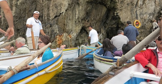 Blue Grotto rowboats at entrance 542