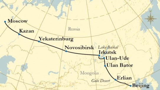 Trans-Mongolian train route 542