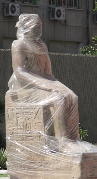 Wrapped statue