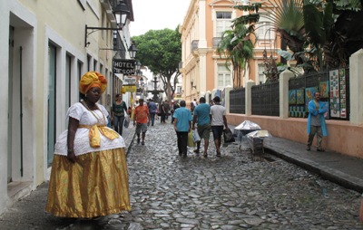 Salvador streets scene in Pelourinho