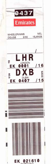 Emirates baggage tag
