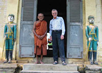 Tony with a monk at Wat Kadol