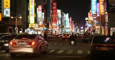 Chiayi main street at night