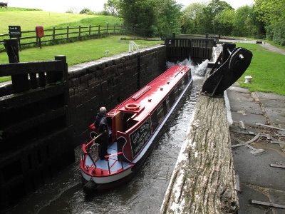 Entering a canal lock