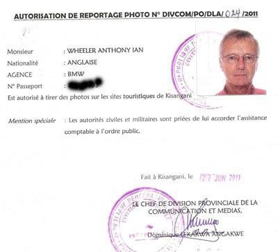 Congo photo permit
